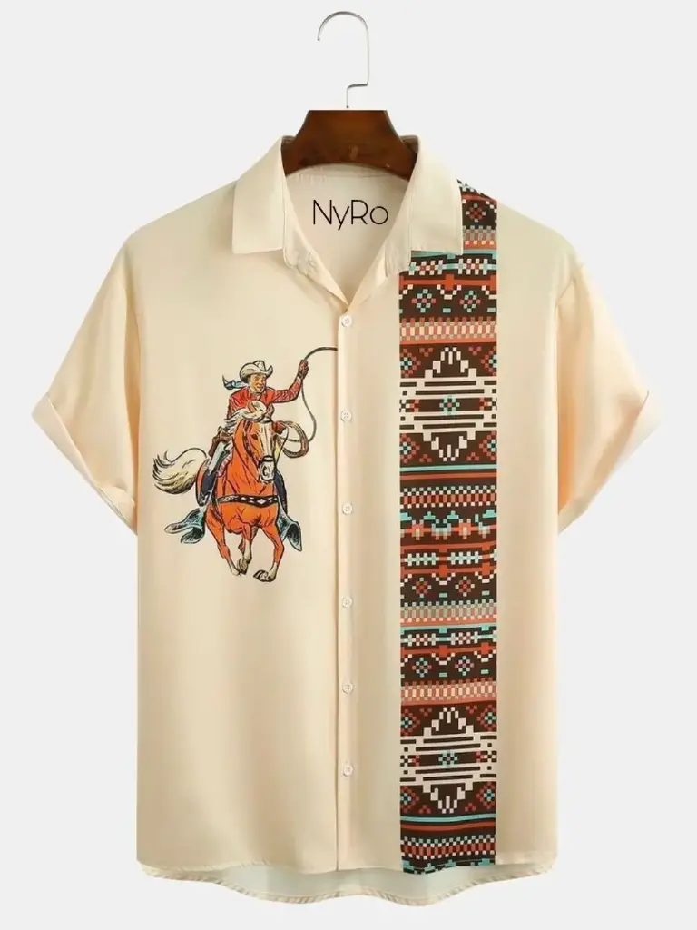 NyRo | Cream Premium Printed Shirt  (B1)